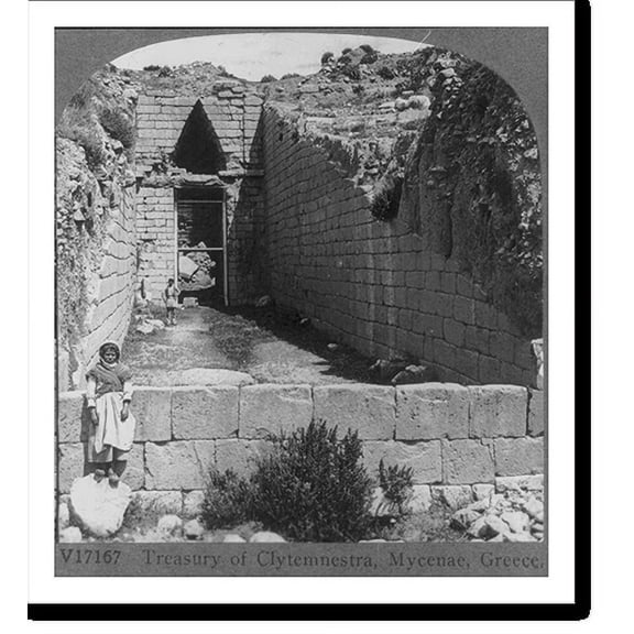 Historic Print, Treasury of Clytemnestra, Mycenae, Greece, 18" x 24"