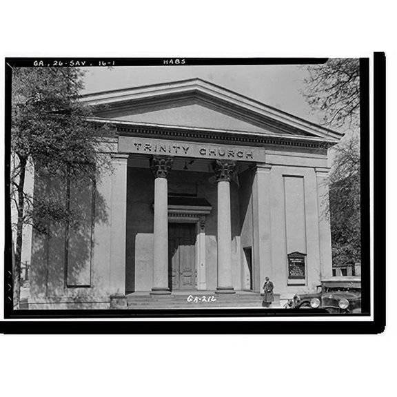Historic Print, Trinity Church, Saint James Square, Savannah, Chatham County, GA, 18" x 24"