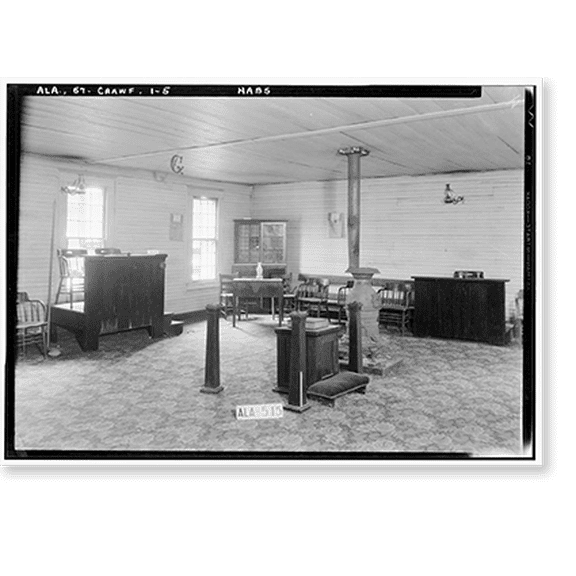 Historic Print, Tuckabatcha Masonic Lodge No. 863, U.S. Highway 80 & County Road 79, Crawford, Russell County, AL - 5, 18" x 24"