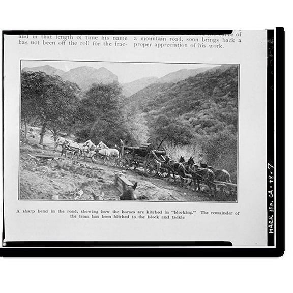 Historic Print, Tule River Hydroelectric Complex, CA Highway 190 at North Fork of Middle Fork of Tul, Springville vicinity, Tulare County, CA - 7, 16" x 20"