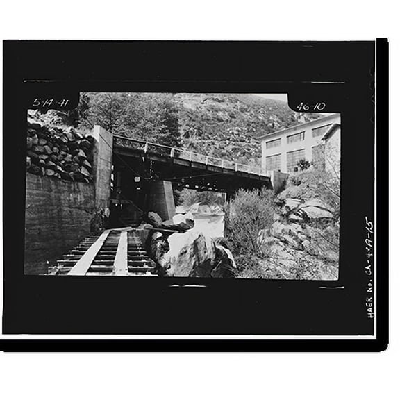 Historic Print, Tule River Hydroelectric Complex, Tule River Bridge, Spanning North Fork of Middle Fork of Tule River, Springville vicinity, Tulare County, CA - 15, 16" x 20"
