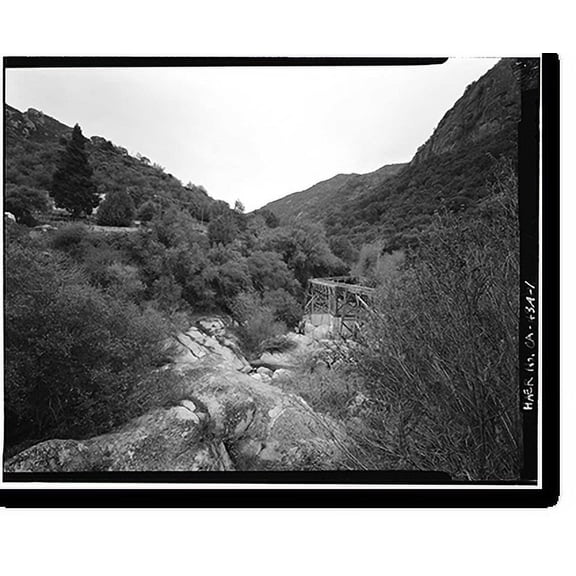 Historic Print, Tule River Hydroelectric Complex, Tule River Bridge, Spanning North Fork of Middle Fork of Tule River, Springville vicinity, Tulare County, CA, 16" x 20"