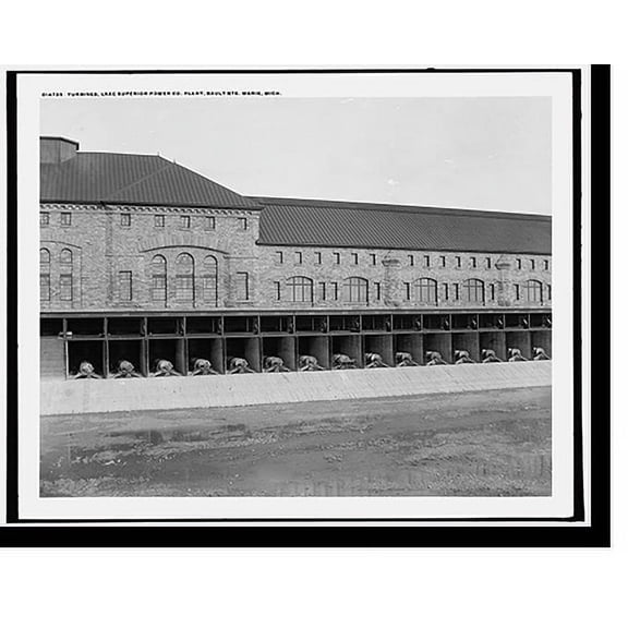 Historic Print, Turbines, Lake Superior Power Co. Plant, Sault Ste. Marie, Mich., 18" x 24"