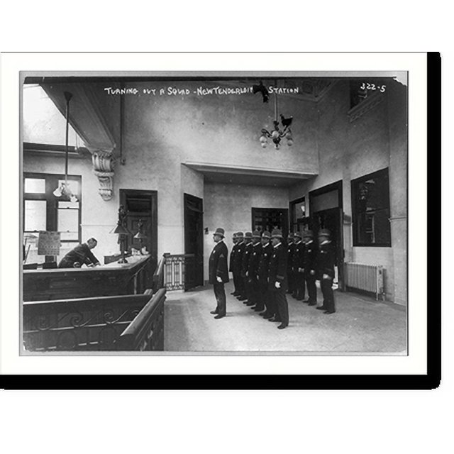 Historic Print, Turning out a squad New Tenderloin station, 16" x 20