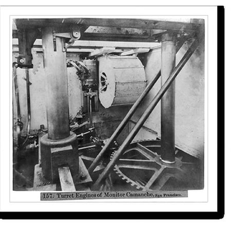 Historic Print, Turret engines of Monitor CAMANCHE, San Francisco, 16" x 20"