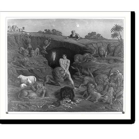 Historic Print, Twelve Temptations - Daniel in the Lions' Den, 16" x 20"
