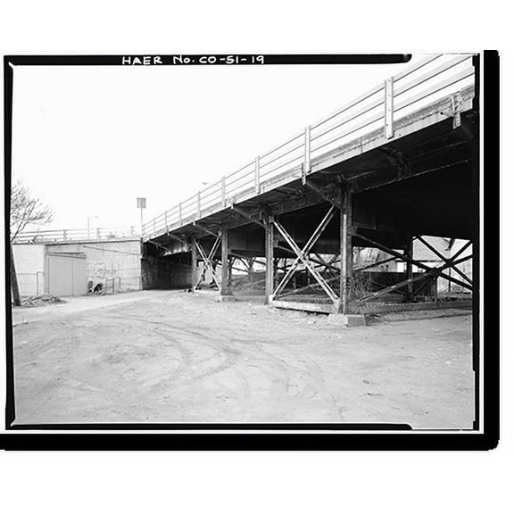 Historic Print, Twentieth Street Viaduct, Spans Platte River Valley between Thirty-third Ave, Denver, Denver County, CO - 19, 16" x 20"