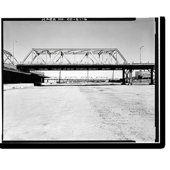 Historic Print, Twentieth Street Viaduct, Spans Platte River Valley between Thirty-third Ave, Denver, Denver County, CO - 6, 16" x 20"