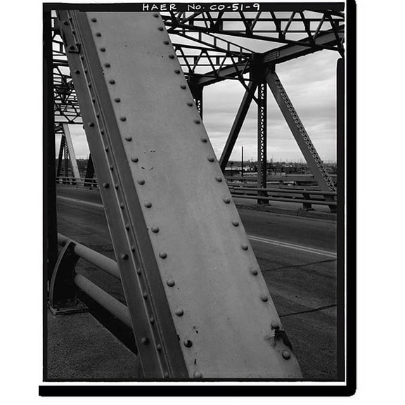Historic Print, Twentieth Street Viaduct, Spans Platte River Valley between Thirty-third Ave, Denver, Denver County, CO - 9, 18" x 24"