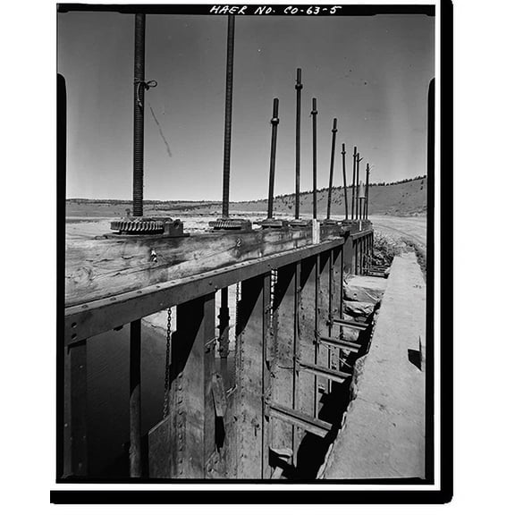 Historic Print, Twin Lakes Dam & Outlet Works, Beneath Twin Lakes Reservoir, T11S, R80W, S22, Twin Lakes vicinity, Lake County, CO - 5, 16" x 20"