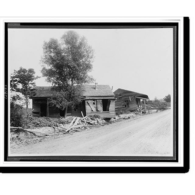 Historic Print, [Two houses, damaged during the Mississippi flood of