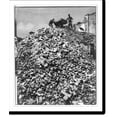 Historic Print, [Two men with tipcart on top of rubble in Dresden