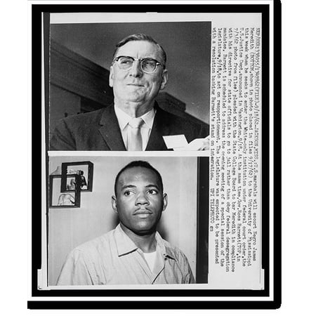 Historic Print, [Two photographs showing James Howard Meredith (lower) and Mississippi governor Ross Barnett (upper), head-and-shoulders portrait, facing front], 16" x 20"