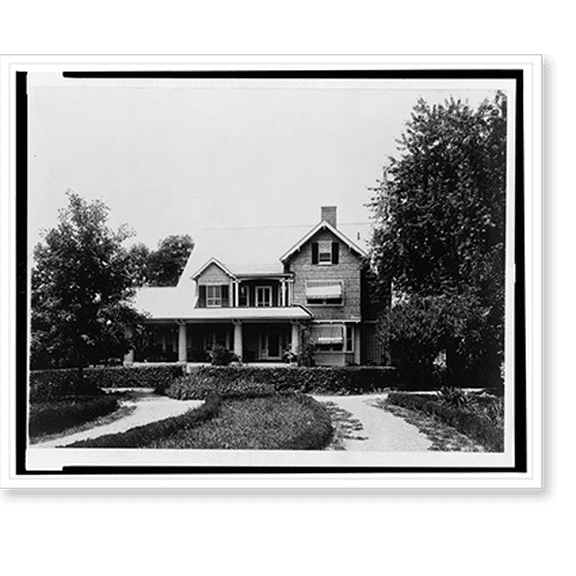 Historic Print, [Two story frame house with porch], 18" x 24"