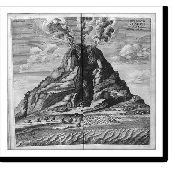 Historic Print, Typus Montis Vesuvii...ao 1638, 16" x 20"