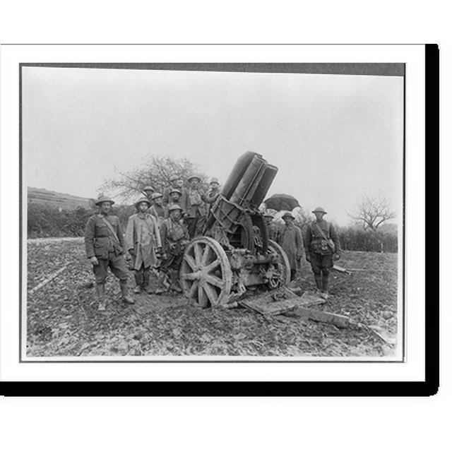 Historic Print, [U.S. Army artillery during WWI Pershing Coll. men