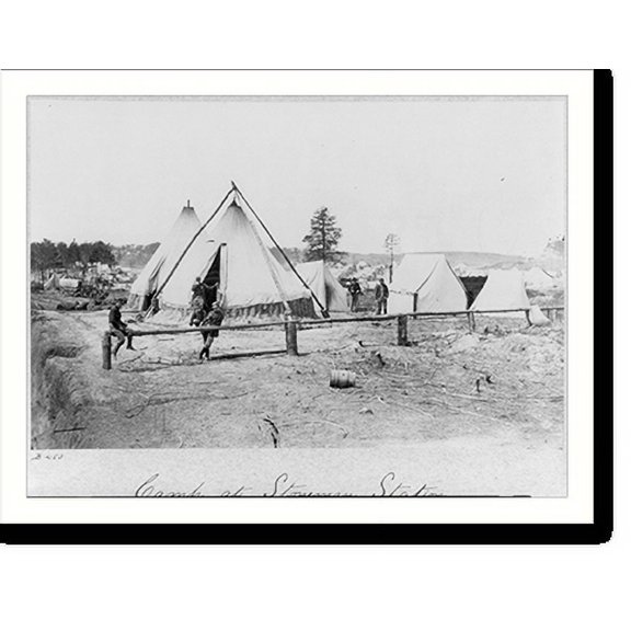 Historic Print, [U.S. Army camp scenes, 1862?: Stoneman Station, Acquia Creek and Fredericksburg RR (B453)], 16" x 20"