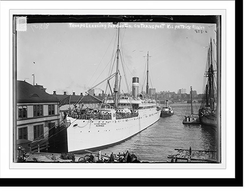 Historic Print, U.S. Army transport "Kilpatrick" leaving NY docks with