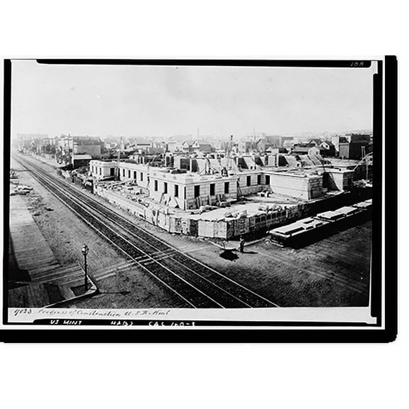 Historic Print, U. S. Branch Mint, Mission & Fifth Streets, San Francisco, San Francisco County, CA, 16" x 20"