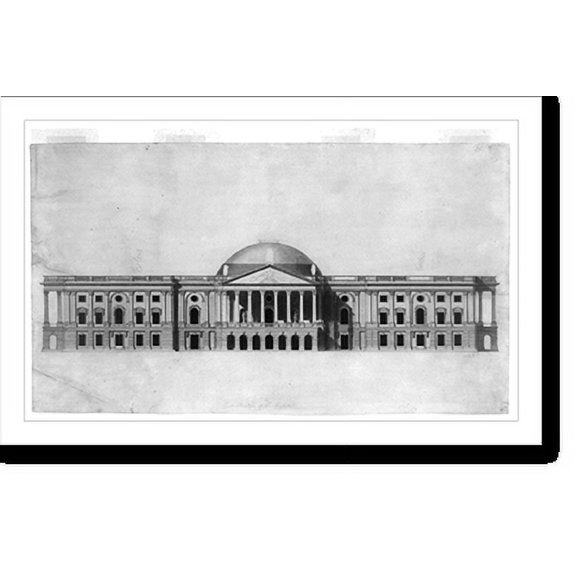 Historic Print, [U.S. Capitol, Washington, D.C. East elevation, low dome] - 2, 18" x 24"
