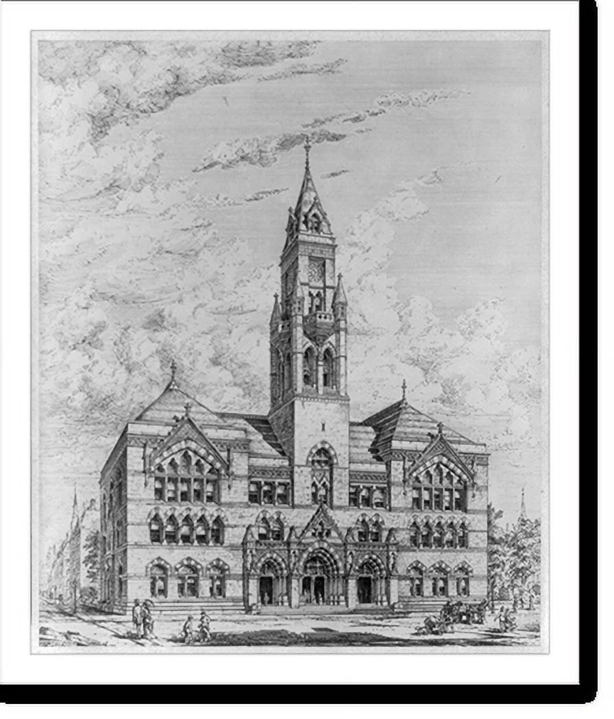Historic Print, U.S. Custom House, Courthouse and Post Office
