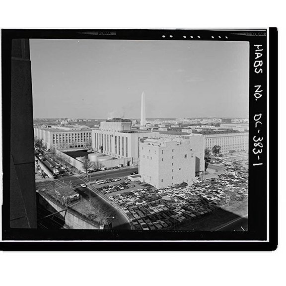 Historic Print, U.S. General Services Administration, Central Heating Plant, C & D Streets between Twelfth & Thirteenth Streets, Washington, District of Columbia, DC, 16" x 20"