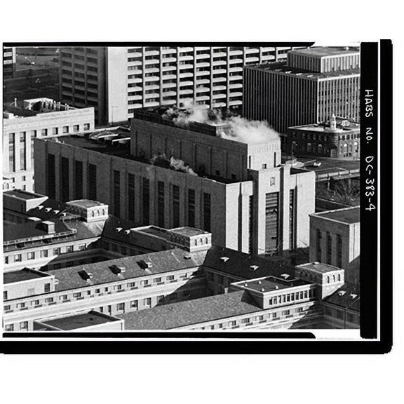 Historic Print, U.S. General Services Administration, Central Heating Plant, C & D Streets between Twelfth & Thirteenth Streets, Washington, District of Columbia, DC - 4, 16" x 20"