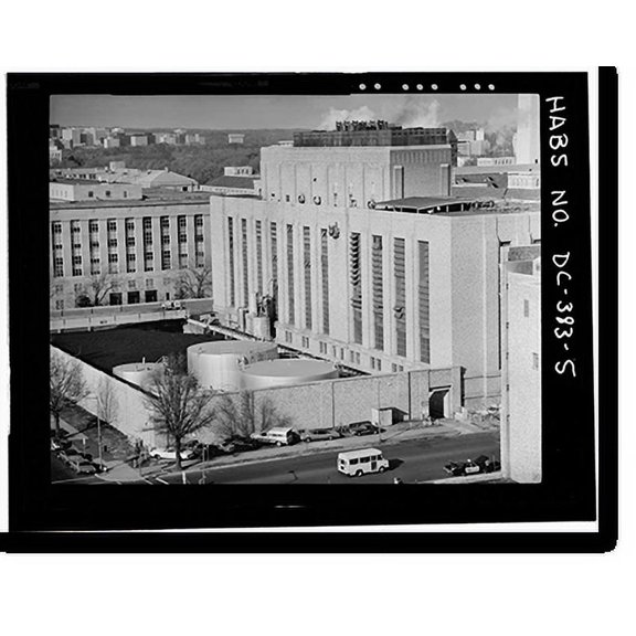 Historic Print, U.S. General Services Administration, Central Heating Plant, C & D Streets between Twelfth & Thirteenth Streets, Washington, District of Columbia, DC - 5, 16" x 20"