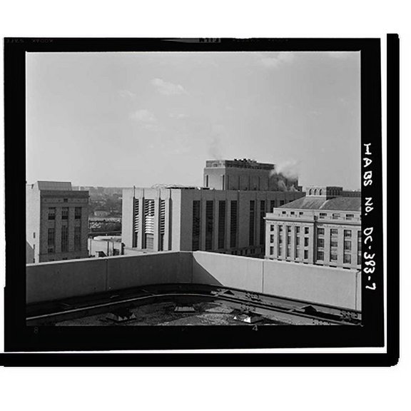 Historic Print, U.S. General Services Administration, Central Heating Plant, C & D Streets between Twelfth & Thirteenth Streets, Washington, District of Columbia, DC - 7, 16" x 20"