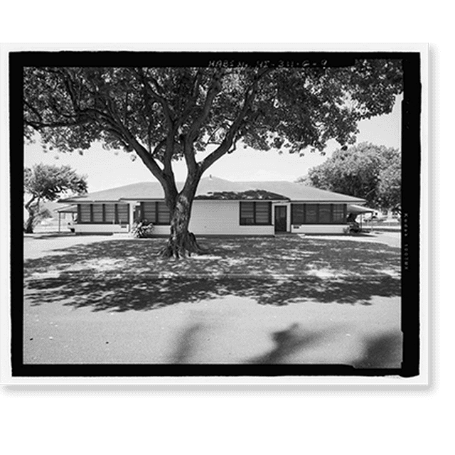 Historic Print, U.S. Marine Corps Base Hawaii, Kaneohe Bay, C.P.O. Club