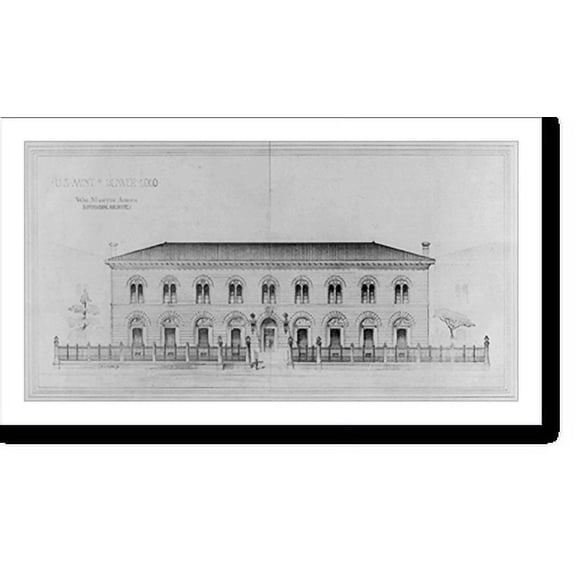 Historic Print, U.S. Mint, Denver, Colorado, Wm. Martin Aiken, Supervising Architect, [exterior], 18" x 24"