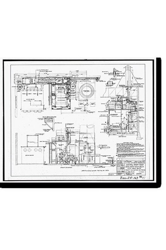 Historic Print, U.S. Naval Air Station, Power Plant, 328 South Avenue, Pensacola, Escambia County, FL - 15, 16" x 20"