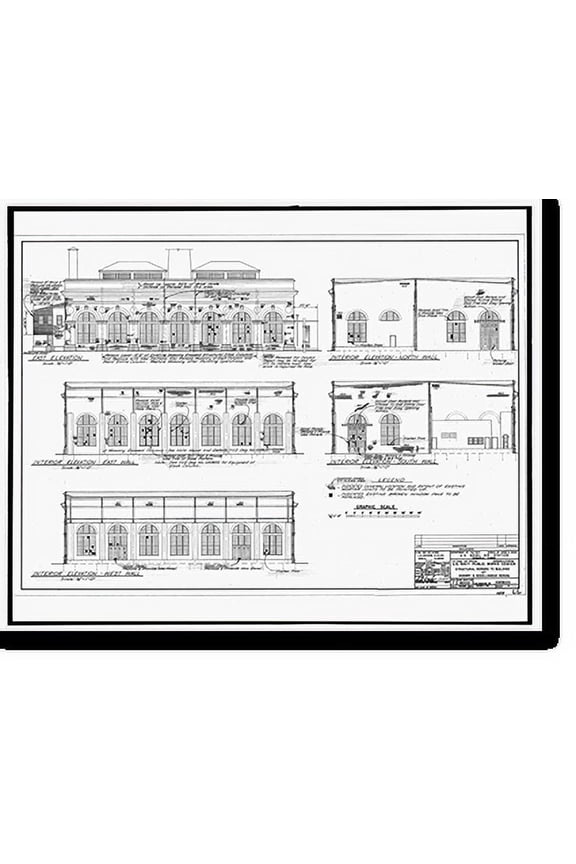Historic Print, U.S. Naval Air Station, Power Plant, 328 South Avenue, Pensacola, Escambia County, FL - 27, 18" x 24"