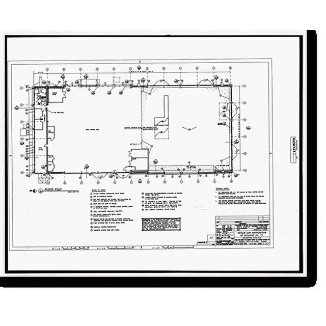 Historic Print, U.S. Naval Air Station, Seaplane Hangar, 521 South