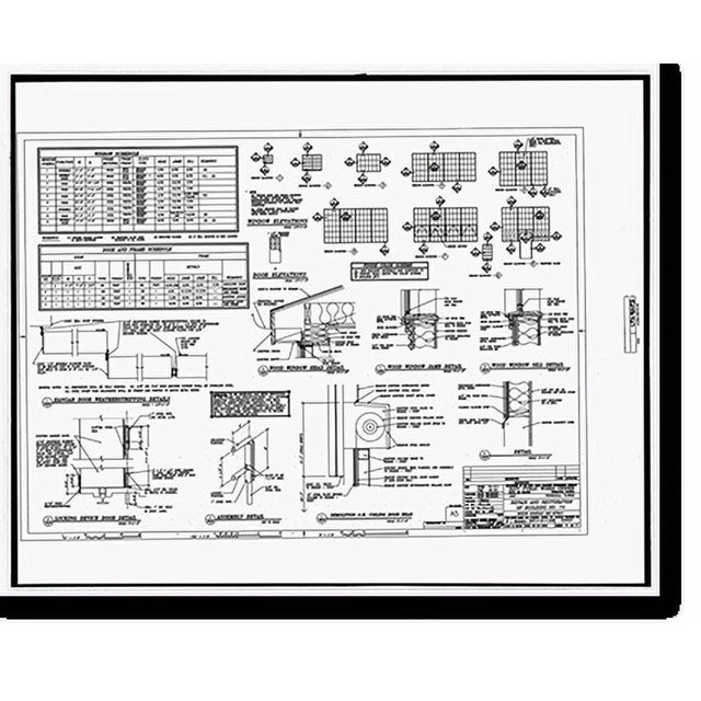 Historic Print, U.S. Naval Air Station, Seaplane Hangar, 521 South