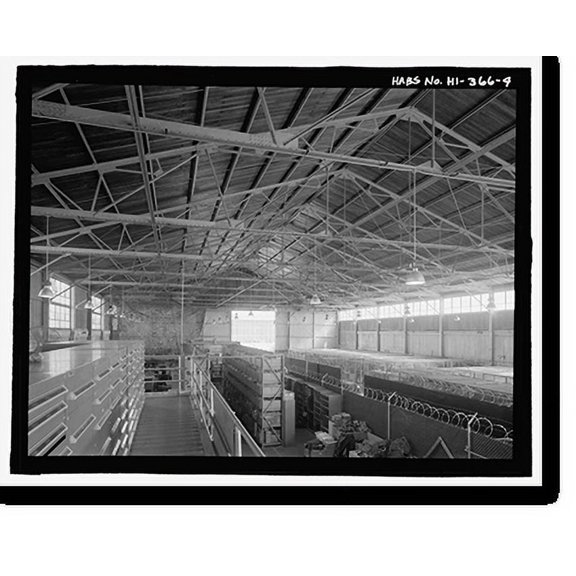 Historic Print, U.S. Naval Base, Pearl Harbor, Army Hangar, Wasp Boulevard at north intersection with Ranger Loop, Pearl City, Honolulu County, HI - 4, 18" x 24"
