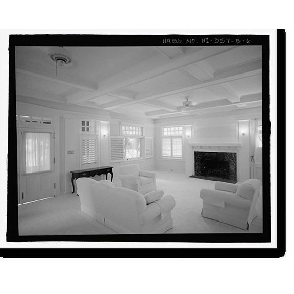 Historic Print, U.S. Naval Base, Pearl Harbor, Naval Housing Area Hale Alii, Officers' Quarters Two Story Type, 1-5, 7-8 Hale Alii Avenue, Pearl City, Honolulu County, HI - 6, 18" x 24"
