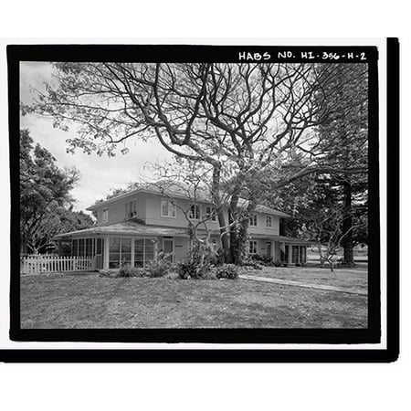 Historic Print, U.S. Naval Base, Pearl Harbor, Naval Housing Area Hospital Point, Chapel & Duplex Quarters, 9 First Street, Pearl City, Honolulu County, HI - 2, 16" x 20"