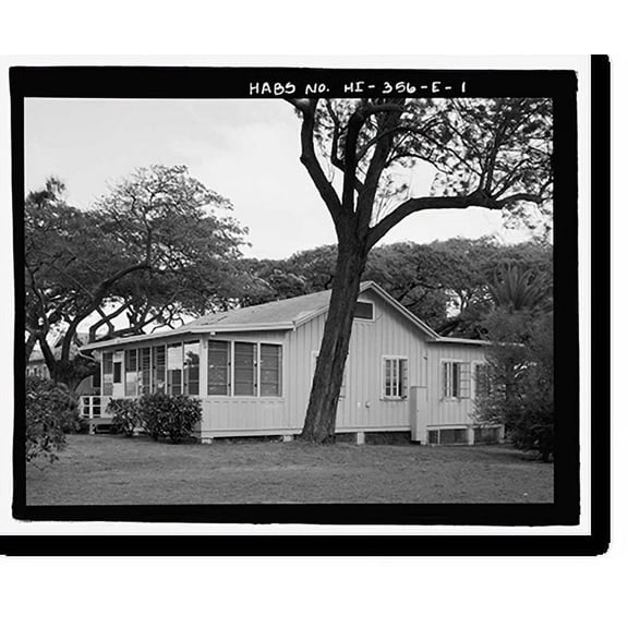Historic Print, U.S. Naval Base, Pearl Harbor, Naval Housing Area Hospital Point, Civilian Employees' Quarters, 1 First Street, Pearl City, Honolulu County, HI, 16" x 20"