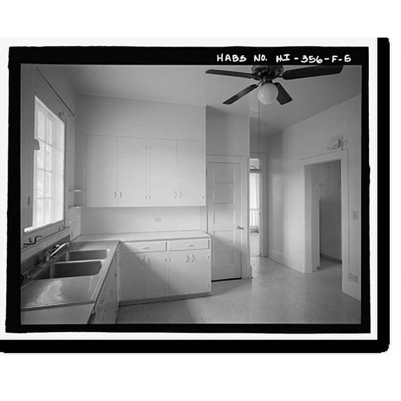 Historic Print, U.S. Naval Base, Pearl Harbor, Naval Housing Area Hospital Point, Pharmacist's Quarters Type, 13-16 First Street, Pearl City, Honolulu County, HI - 5, 18" x 24"