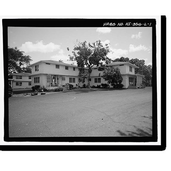 Historic Print, U.S. Naval Base, Pearl Harbor, Naval Housing Area Makalapa, Angle Three-Bedroom Duplex Type M, Kamakani & Samoa Places, & Makalapa Drive, Pearl City, Honolulu County, HI, 18" x 24"