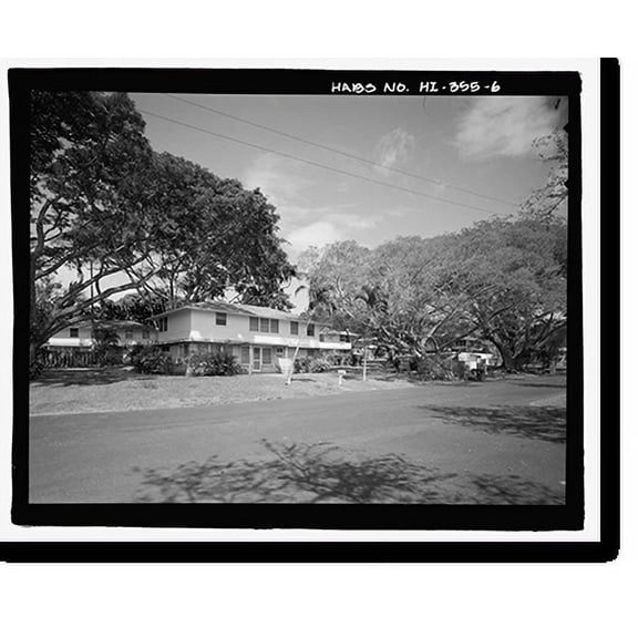Historic Print, U.S. Naval Base, Pearl Harbor, Naval Housing Area Makalapa, Northeast of Kamehameha Highway & Radford Drive intersection, Pearl City, Honolulu County, HI - 6, 18" x 24"