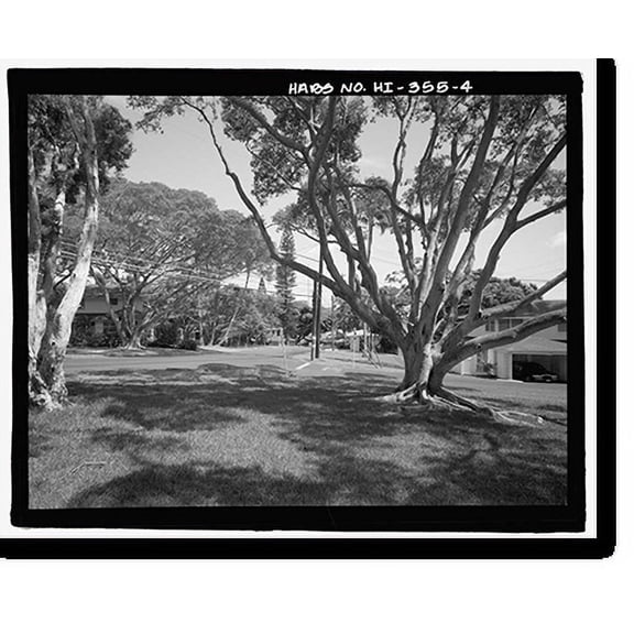 Historic Print, U.S. Naval Base, Pearl Harbor, Naval Housing Area Makalapa, Northeast of Kamehameha Highway & Radford Drive intersection, Pearl City, Honolulu County, HI - 4, 16" x 20"