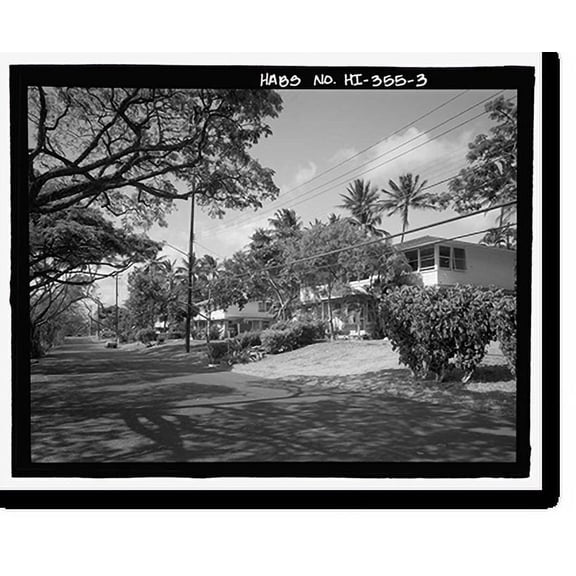 Historic Print, U.S. Naval Base, Pearl Harbor, Naval Housing Area Makalapa, Northeast of Kamehameha Highway & Radford Drive intersection, Pearl City, Honolulu County, HI - 3, 16" x 20"