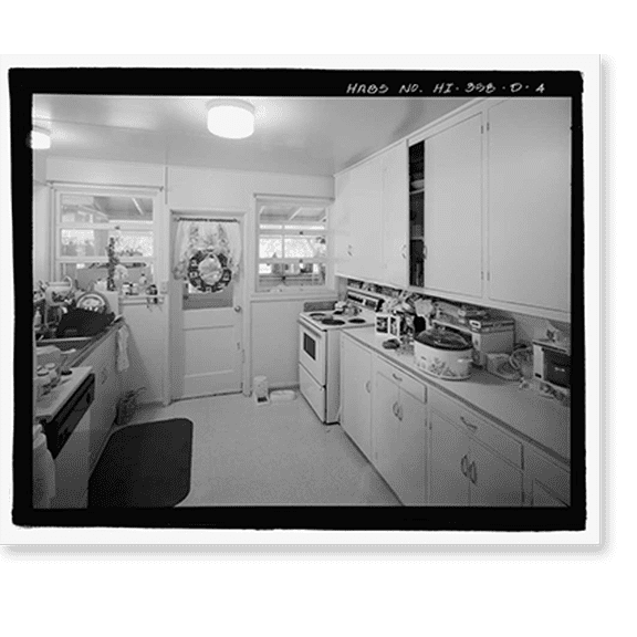 Historic Print, U.S. Naval Base, Pearl Harbor, Naval Housing Area Pearl City Peninsula, Defense Housing Project Type 47, 310 & 318 Laniwai Avenues, Pearl City, Honolulu County, HI - 4, 18" x 24"