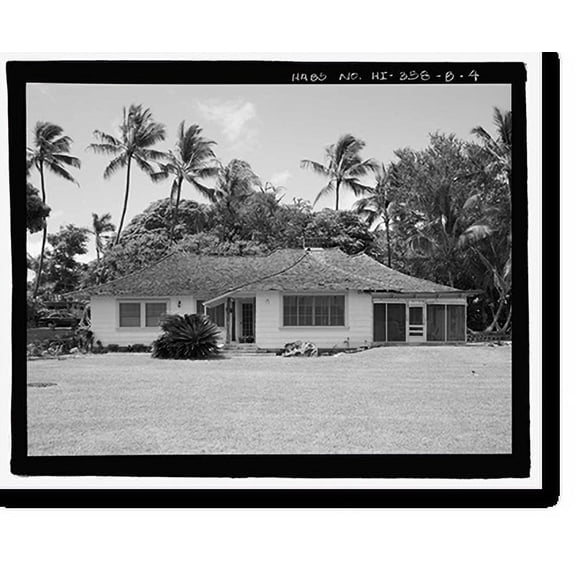 Historic Print, U.S. Naval Base, Pearl Harbor, Naval Housing Area Pearl City Peninsula, Uyehara House & Garage, 1038 Ashley Avenue, Pearl City, Honolulu County, HI - 4, 16" x 20"