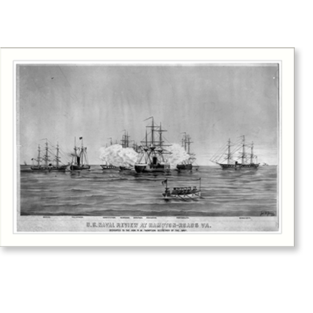 Historic Print, U.S. Naval review at HamptonRoads VA., 16" x 20