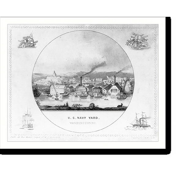 Historic Print, U.S. Navy Yard, Wash., D.C., 16" x 20"