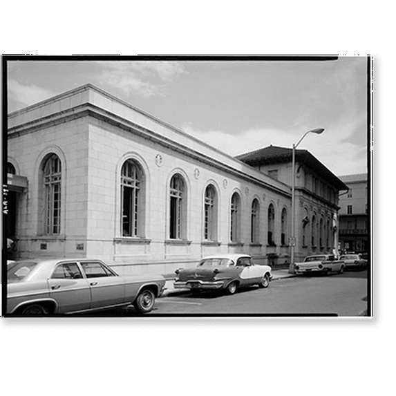 Historic Print, U. S. Post Office Building, Saint Joseph & Saint Michael Streets, Mobile, Mobile County, AL - 2, 16" x 20"