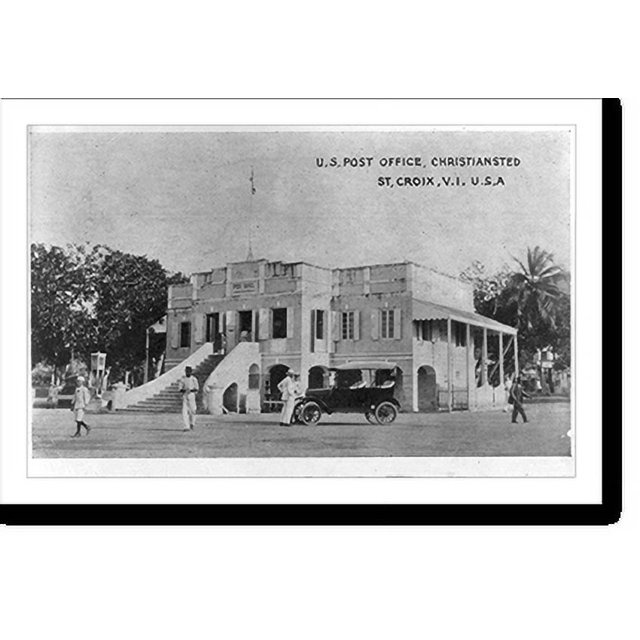 Historic Print, U.S. Post Office, Christiansted, St. Croix, Virgin